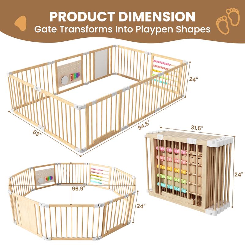 CozyCubs 8-panel playpen dimensions